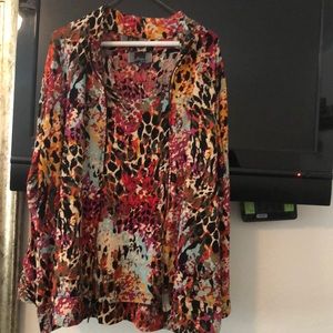 Slinky spandex multicolored tank top and light jacket